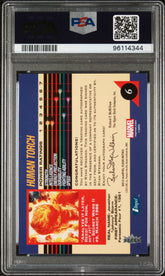 2013 Fleer Retro 1992 Marvel Universe Ryan Stegman Human Torch PSA 9/10 Auto